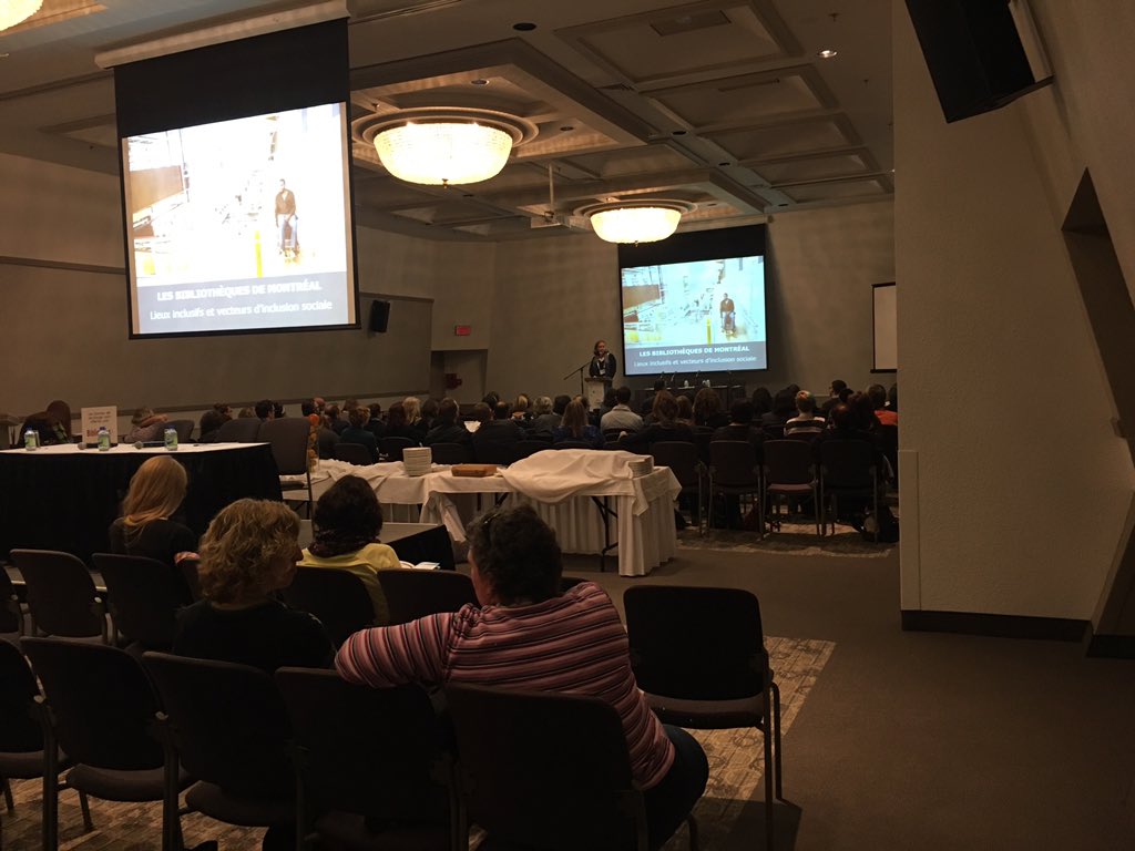 CongresCPI's tweet image. Début de la conférence de Delphine Guibourgé : "Les @bibliomontreal , lieux inclusifs et vecteurs d'inclusion sociale. #CPI2016