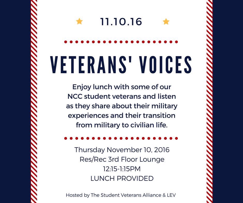 ncclevdept's tweet photo. RSVP at https://t.co/StD9SOek1Z to learn about the military experiences of NCC veterans! https://t.co/aYAcVOTR5A