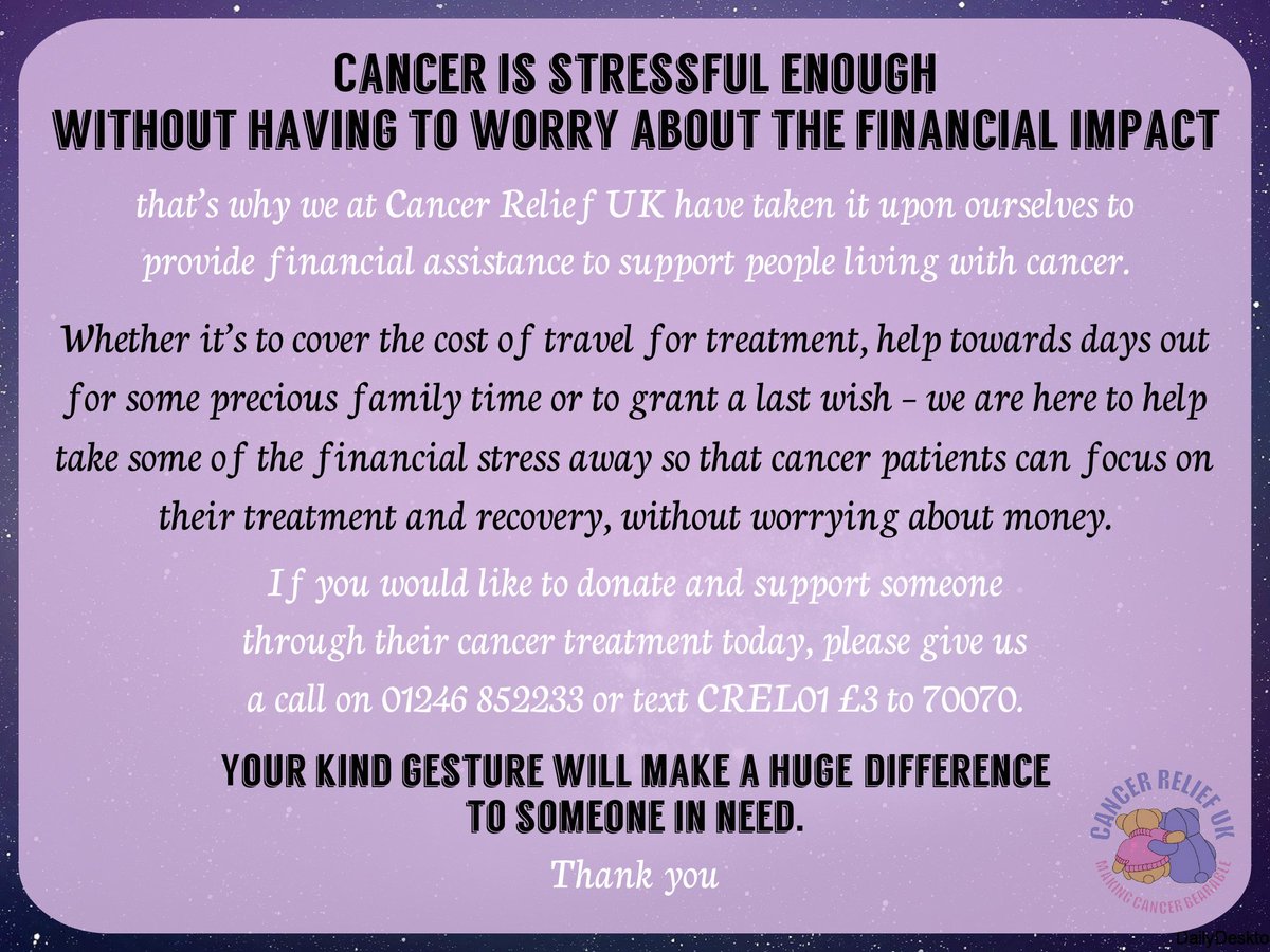 We help lift the financial burden that comes with #cancer – that’s why your #donations mean so much to us #CharityTuesday