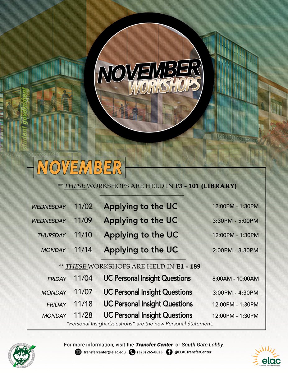 elac_transfer's tweet photo. New Month, New Workshops! #iTransfer https://t.co/vv5AWlA36j