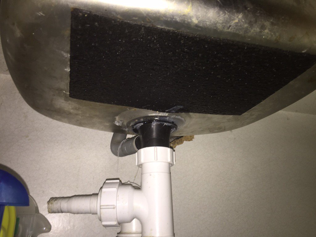 Fibre Safe Ltd - Asbestos Specialists - Sink pads are made of bitumen and  are designed to deaden the noise of water hitting the metal sink unit.  Asbestos was used in sink