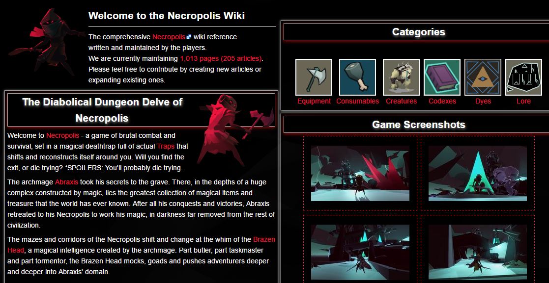 Wondering about the creatures, codexes and equipment in NECROPOLIS? Check out the wiki here: ow.ly/doSW305IJpO #indiedev #indiegame