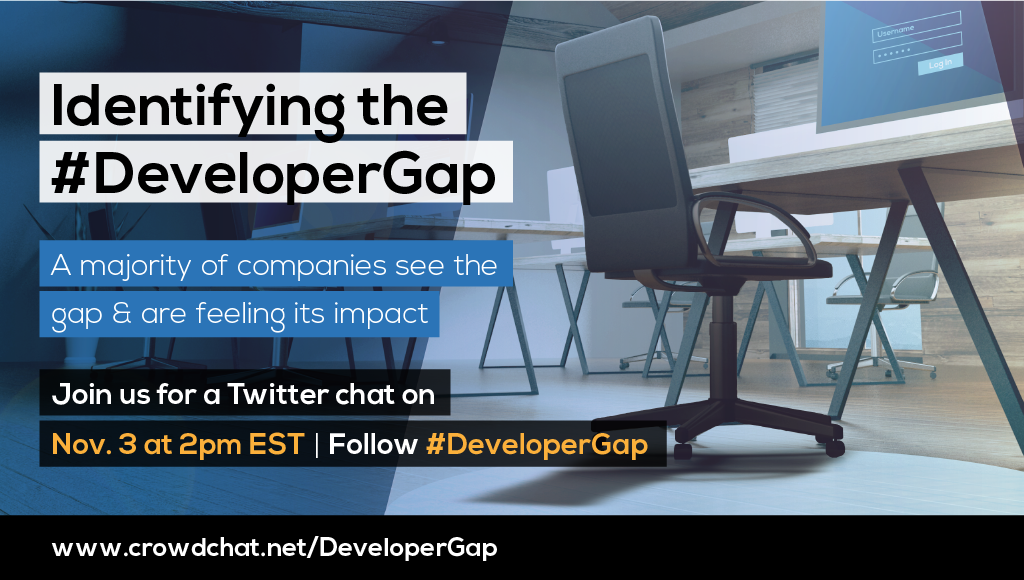 cloudfoundry's tweet photo. Join our Twitter chat tomorrow on the #DeveloperGap at 2pm ET. Follow the conversation here: https://t.co/0mIqp4REXt https://t.co/cJcq8xtlgg