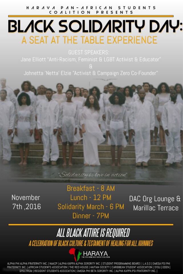 TheZenManz's tweet photo. ALL students are welcomed to A SEAT AT THE TABLE EXPERIENCE: A celebration of black culture &amp; a testament of healing for all JOHNNIES #BSD16 https://t.co/CxrBpLhOzG