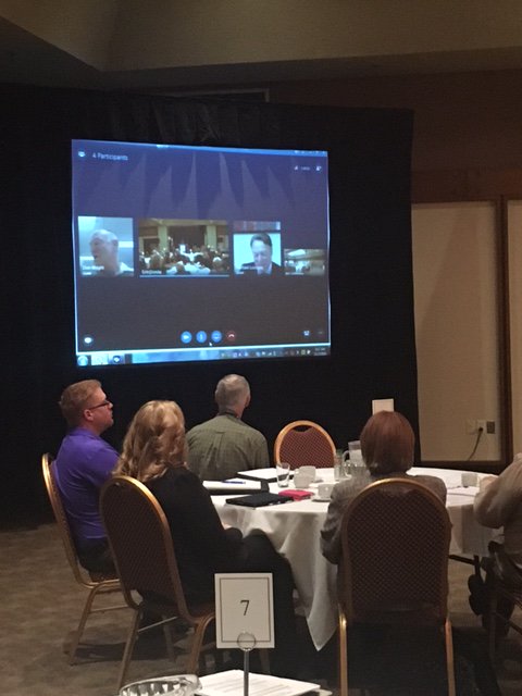 Thanks Don Wright @Central1CU &amp; Mike Leonard <a href="/mikefromAC/">mike leonard</a> for joining <a href="/SaskCentral/">SaskCentral</a> meeting via Skype this morning.