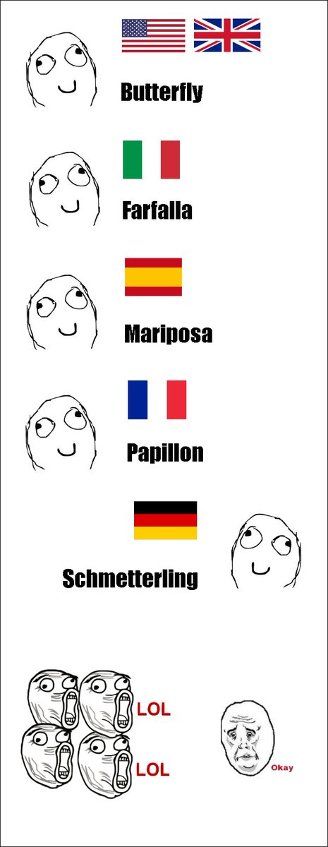 I still think it's funny though! 
#language #differences #meme #differencelinguistiche #funny #funnystuff #ragecomic #gag #pretty #unfair