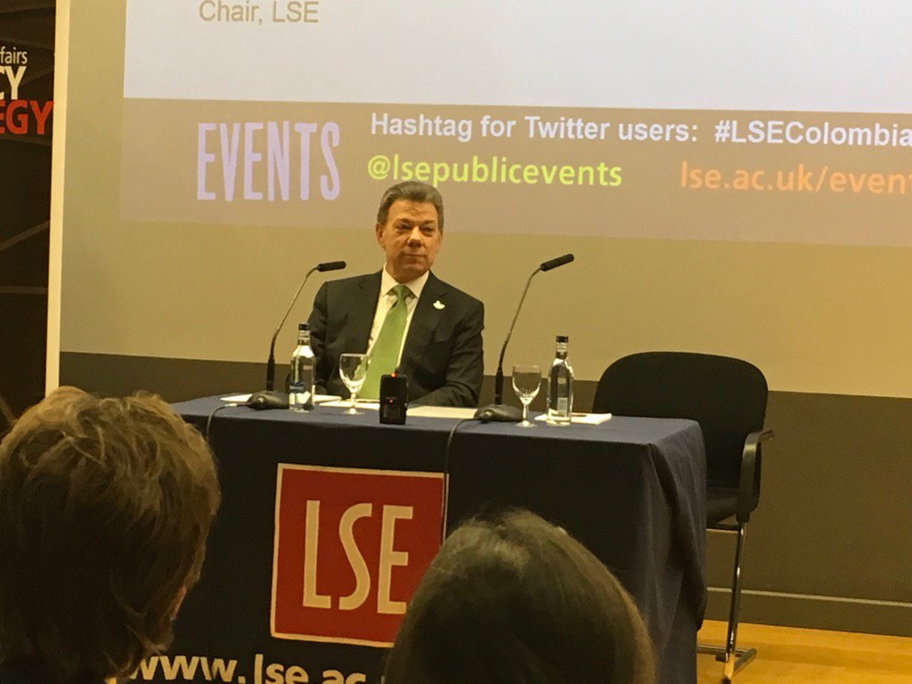 President Santos has arrived at his alma mater LSE #LSEColombia https://t.co/GK7tGUnwij