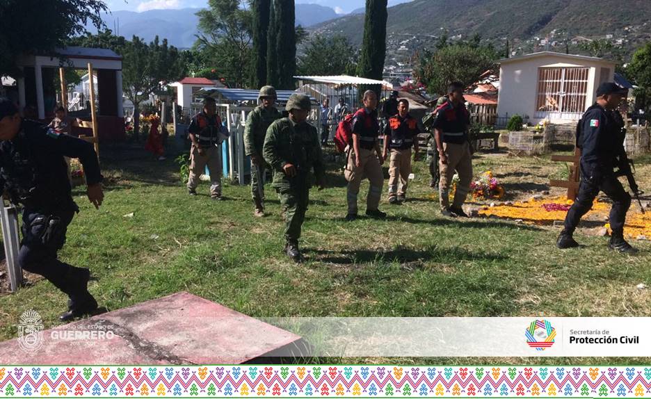 PC_Guerrero's tweet photo. En #Chilpancingo, #PCGRO en coordinación con los tres niveles de Gobierno se implementa el operativo de #DíaDeMuertos en el panteón nuevo. https://t.co/9z2DWi0YE3