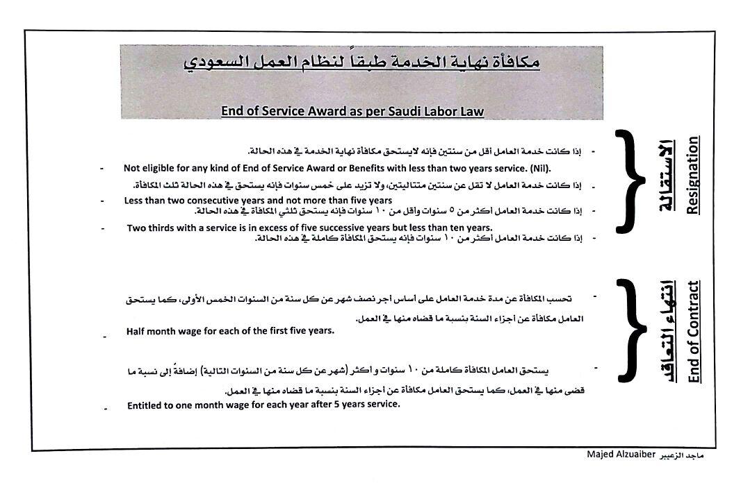 MajedAlzuaiber's tweet photo. #مكافأة_نهاية_الخدمة طبقاً ل #نظام_العمل_السعودي
#End_of_Service award as per #Saudi_Labor_Law https://t.co/ySqh1n3QaB
