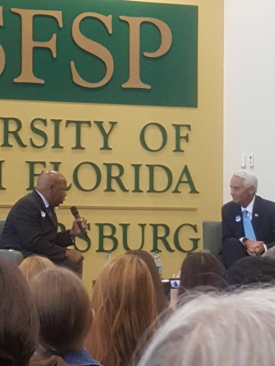 butlerM94's tweet photo. "My friend and colleague to be" -Rep John Lewis #usfspmedia @tampabaytimes @repjohnlewis @CharlieCrist https://t.co/mWkoTjCeB5