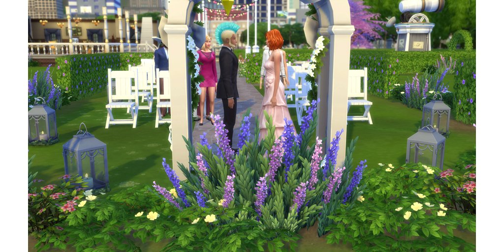 TrulyBlessedTxn's tweet photo. #SimWedding #TheSims #SanMyshuno @TheSims @TheSimsResource #MackandFatima #CityLiving #TheSims4 https://t.co/Z1YVlRiBd6