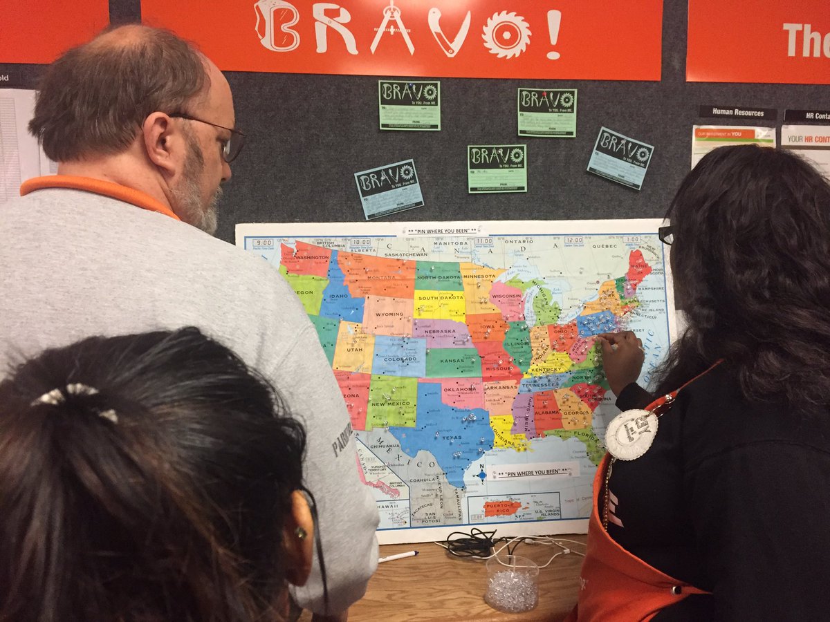 kematt3130's tweet photo. Jeff and Deja swapping stories about their travels as they pin up our map! πΊπΈ#Pinwhereyouvebeen #VOA2016 #Americanpride #letyourvoicesring! https://t.co/4BHXE3IGjf