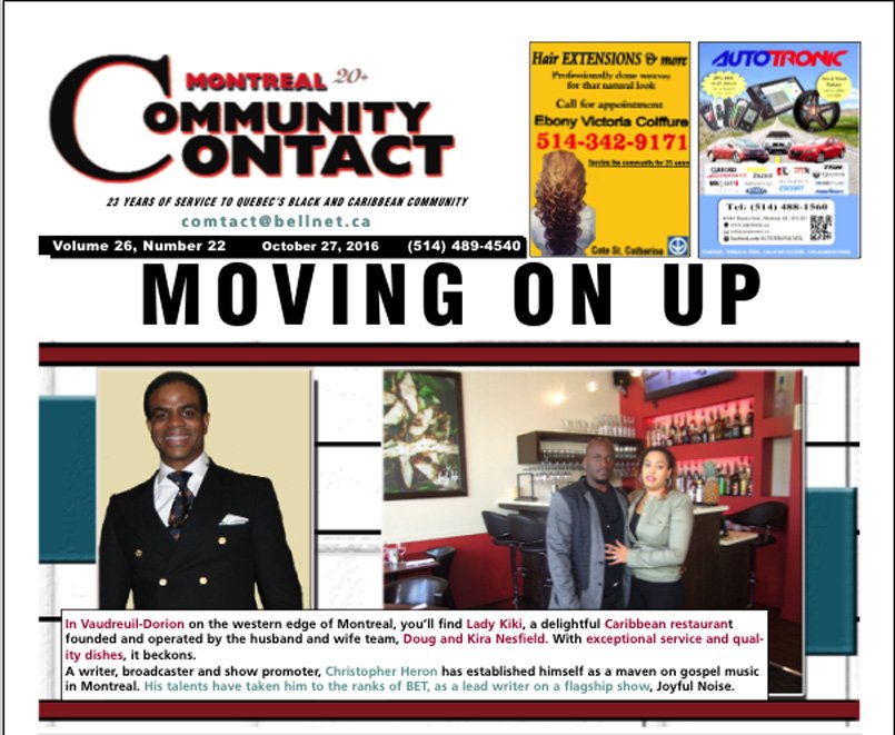 Enjoy something new in dining, on the Gospel scene and  in music... montrealcommunitycontact.com