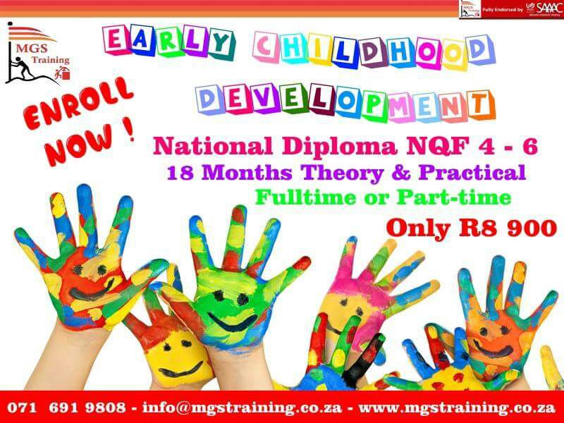 TrainingMGS's tweet image. Only R8 900 for full NQF 6 Diploma part time. Enroll Now. info@mgstraining.co.za 
#ECD