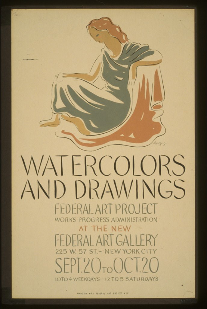 Watercolors and drawings, Federal Art Project, Works Progress Administration.. (Harry Herzog. NYC, 1936 or 1937)