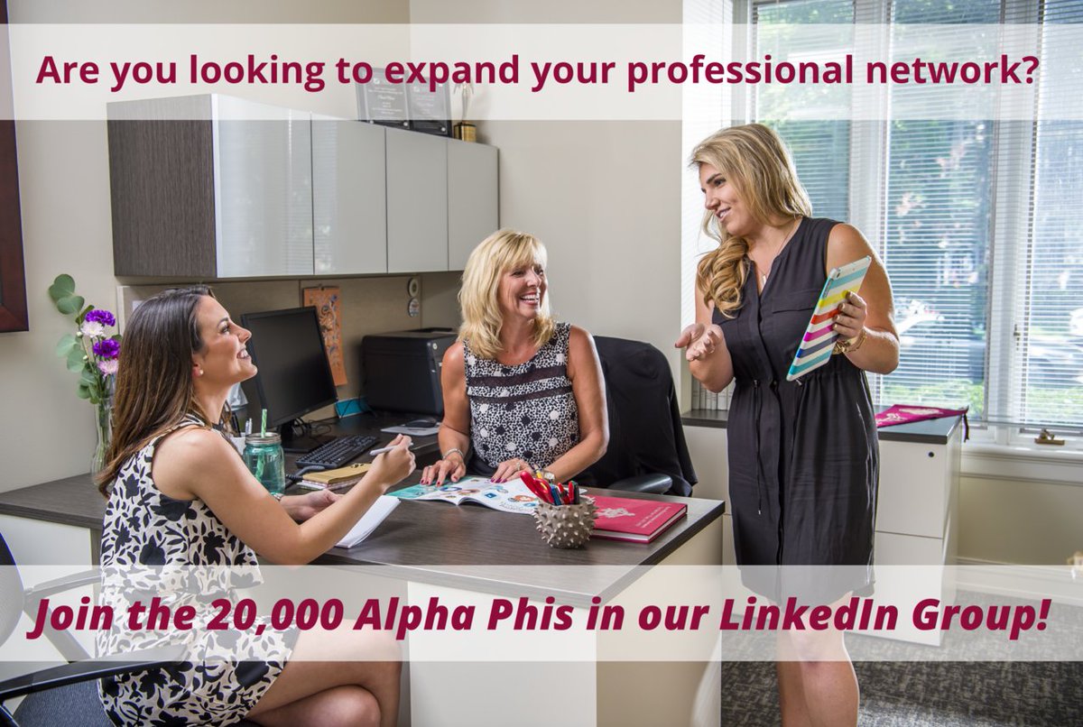 AlphaPhiIntl's tweet photo. Are you looking to expand your professional network? Join the 20,000 Alpha Phis in our LinkedIn Group! https://t.co/ECq7FkTvZ5 https://t.co/lue9o26jBq