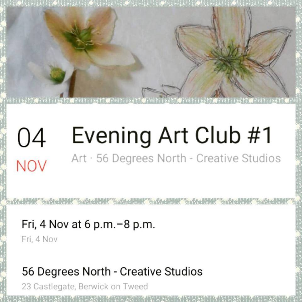 In/near Berwick? Into art or crafting? New Art Club at 56° North starts tomorrow (Friday), 6pm. More details bit.ly/2fuQupx