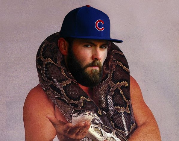 MaximMag's tweet photo. Watch @Cubs fan Jake 'The Snake' Roberts in this awesome World Series hype video. https://t.co/Fx7pTiC8QG https://t.co/yvyAgkn5PY