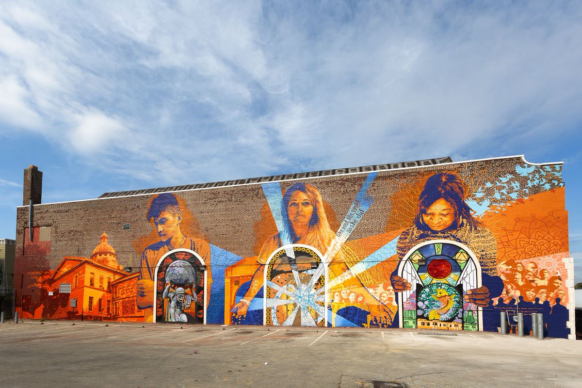 PhiladelphiaGov's tweet photo. In collaboration with a West Philly behavioral health center, this new mural traces process of overcoming hardship: https://t.co/sDSINS0QFV https://t.co/kz2961uTwe
