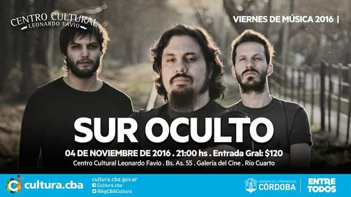 Este viernes tocamos en el #centro cultural #leonardofabio de la ciudad de #RioCuarto.. Los esperamos!