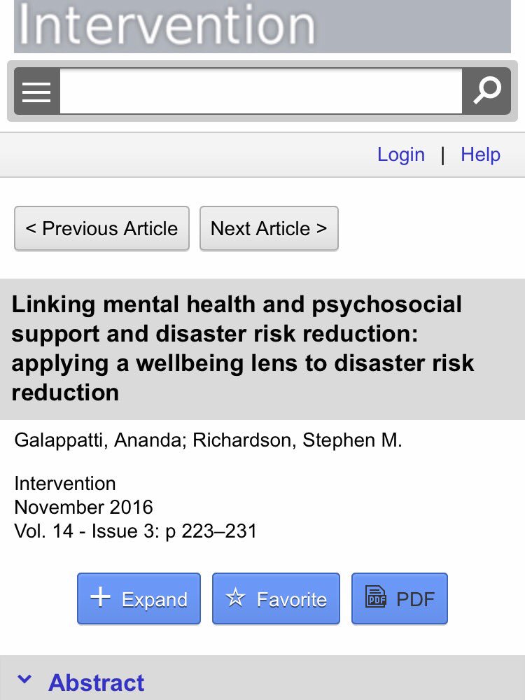 steviewonderz's tweet photo. Happy to announce the peer-reviewed article I co-wrote w/@agalappatti on integration of #MHPSS &amp; #DRR is now published by @InterventionJnl https://t.co/alnO7vlEX5