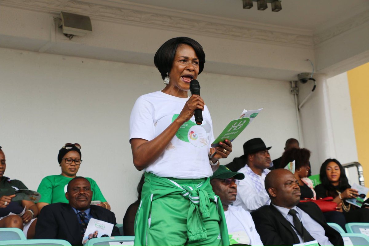 heritagebankplc's tweet photo. Highlight of the day:
The #HBSkoolimpics Ambassador, Mary Onyali giving a speech at the games, encouraging all school athletes https://t.co/Q670p3L6J6