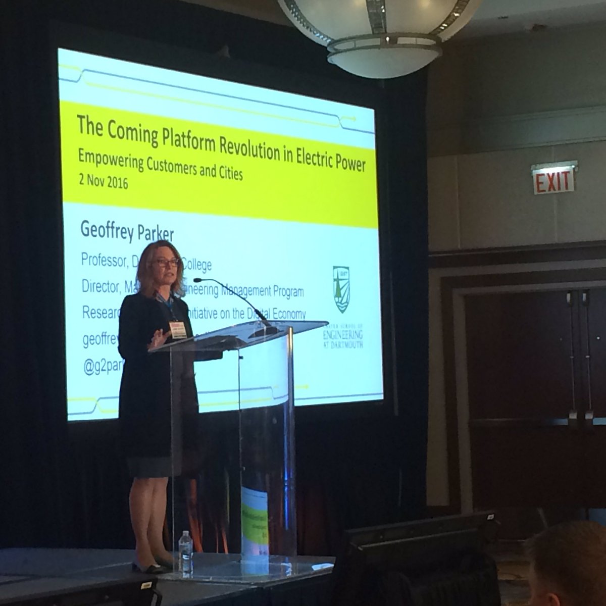 TrienensInst's tweet photo. .@NorthwesternU's Econ Prof Lynne Kiesling speaking on the Platform Revolution in Energy at #ECC16, #EmpoweringEnergy https://t.co/aRKZe20lNS