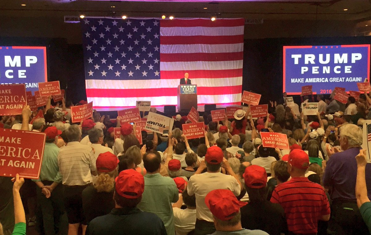 Mike_Pence's tweet photo. Thank you Mesa, AZ! While @realDonaldTrump continues to climb in the polls, Americans are working hard to win back the White House &amp; #MAGA! https://t.co/nxZgyjnZcH