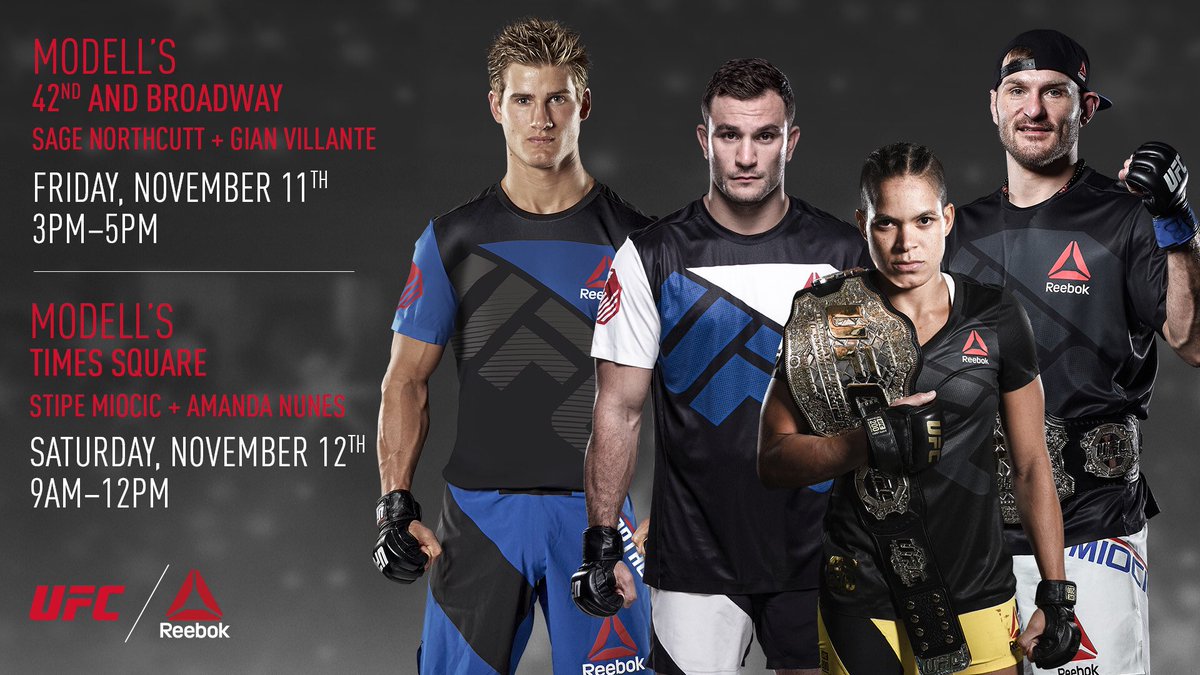 sagenorthcutt's tweet photo. Come see me at Modell's on 42nd and Broadway in New York on Friday November 11th from 3-5pm before UFC 205 on Saturday @Reebok https://t.co/mikPWwlP4u
