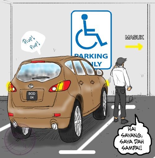 plustrafik's tweet photo. 0225 hrs Hormati hak dan kemudahan OKU.Jangan menyalahgunakannya sesuka hati. https://t.co/bgUOjQqdJv
