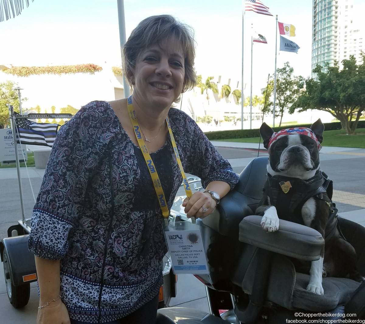 ChopperBikerDog's tweet photo. THANK YOU @ChiefSmithDPD 4 my surprise gift I received today! You all be safe out there in @DallasPD A pleasure meeting you at the #IACP2016 https://t.co/dRt9E0u3aL
