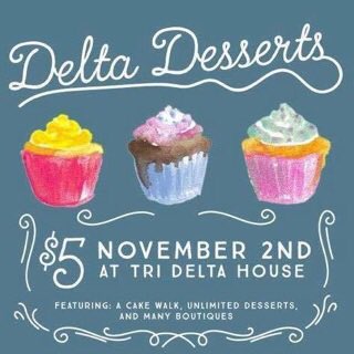 LSU_Greeklife's tweet image. Who else is going to @TriDeltaLSU's Delta Desserts tonight? ✋
