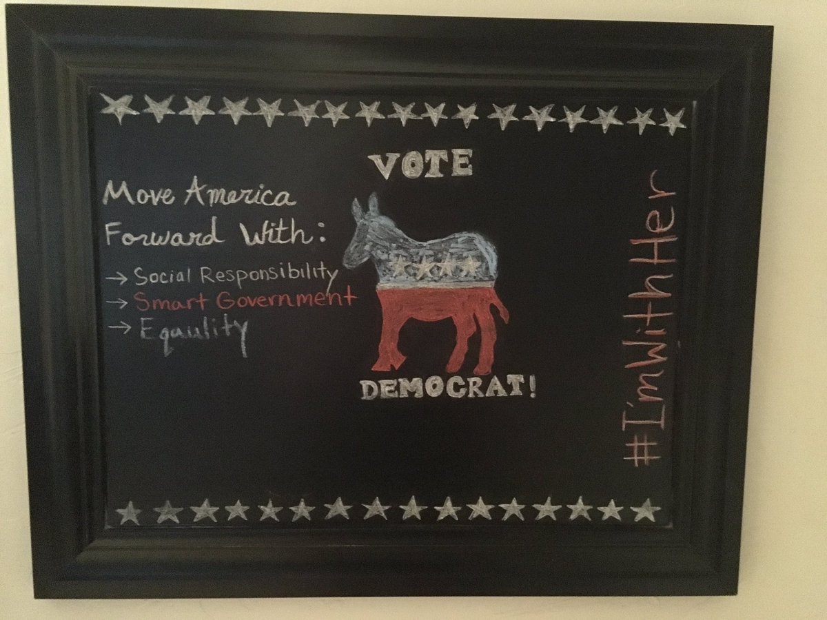 AbqAgainstTrump's tweet image. My chalk board art for the up coming Election Day! #imwithher #StrongerTogether #UniteDem #LoveTrumpsHate