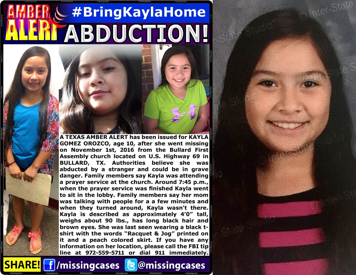 MissingCases's tweet photo. RT #BringKaylaHome #AmberAlert a little girl named Kayla Gomez-Orozco was abducted from a church in #Bullard #Texas by a stranger retweet https://t.co/ekck1Hw9P1