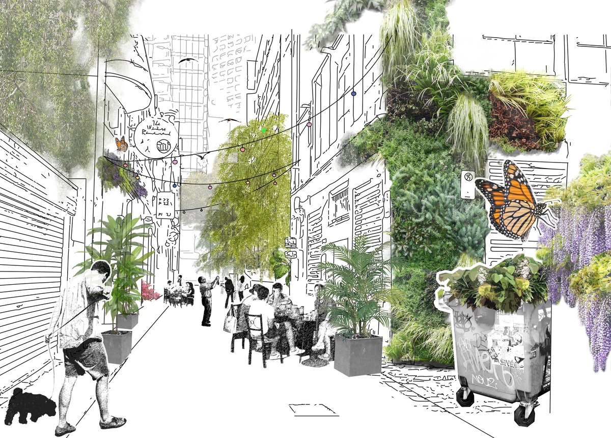 cityofmelbourne's tweet image. Check out our ideas to transform four Melbourne laneways into leafy green spaces. Tell us what you think at participate.melbourne.vic.gov.au/greenlaneways