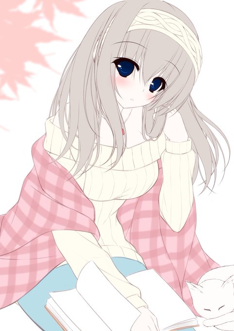 鷺沢さんラフ。秋っぽい感じに仕上げたい。 