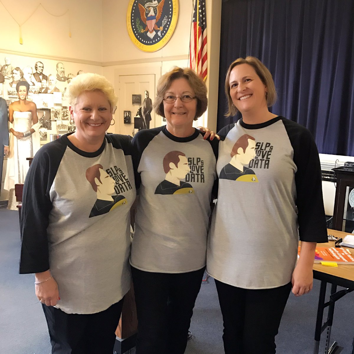 PeachieSpeechie's tweet photo. I work for the greatest people! Here is the #SpeechBoss Nancy with Elissa and Lydia at our meeting today! #SLPsLoveData #FCSlpeeps https://t.co/RtVKsrS20W