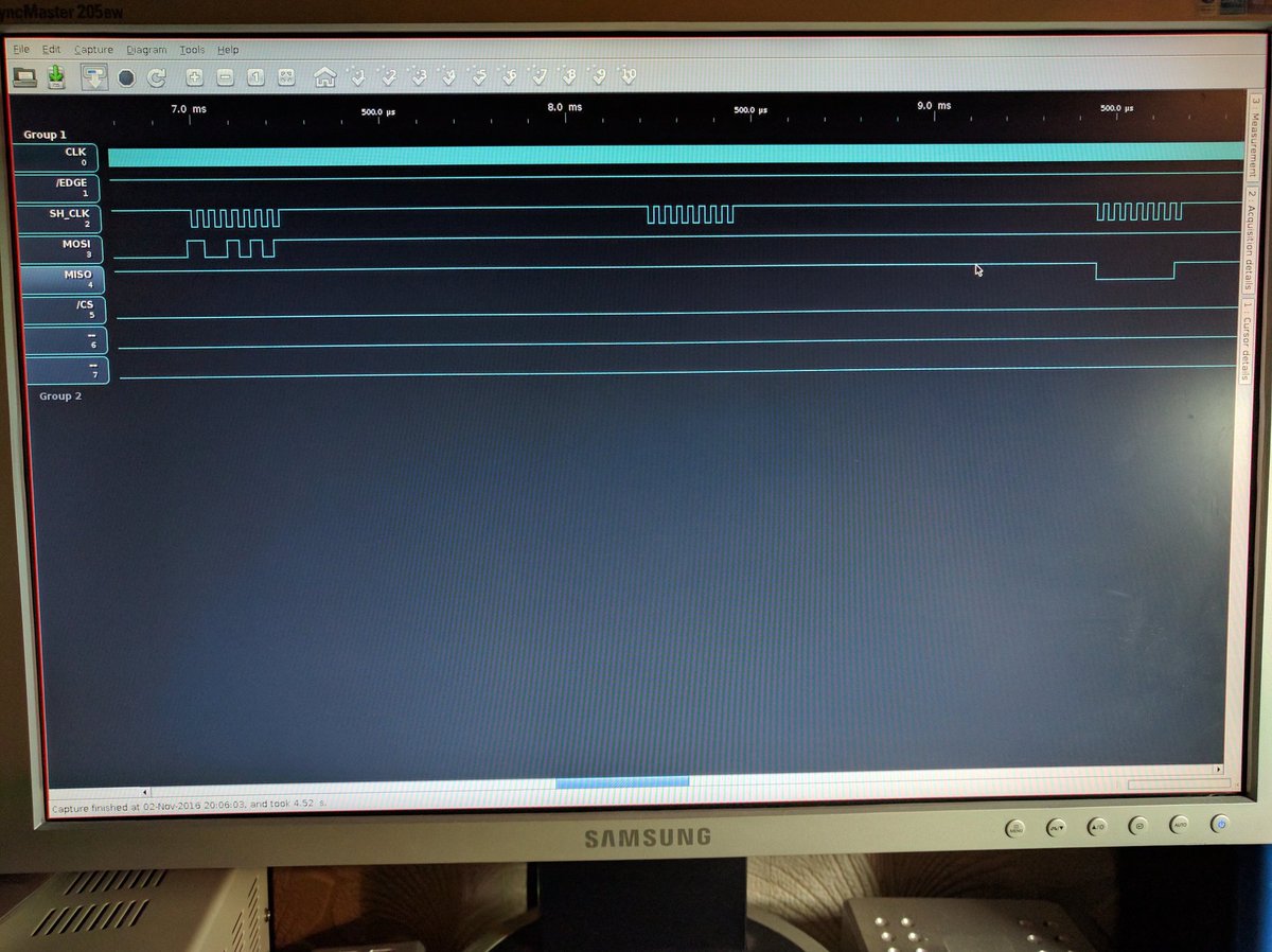Two days too late, but my #retrochallenge works! Just inverted the clock that the SD card sees to move the rising edge. #rc201610