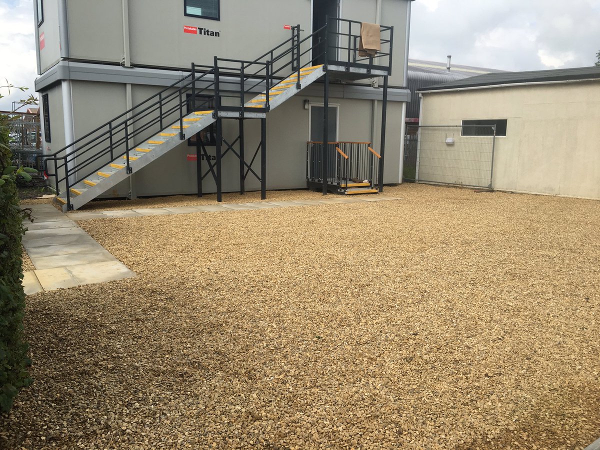 Slabbing and shingle laid at Greencore Wisbech for temporary accommodation