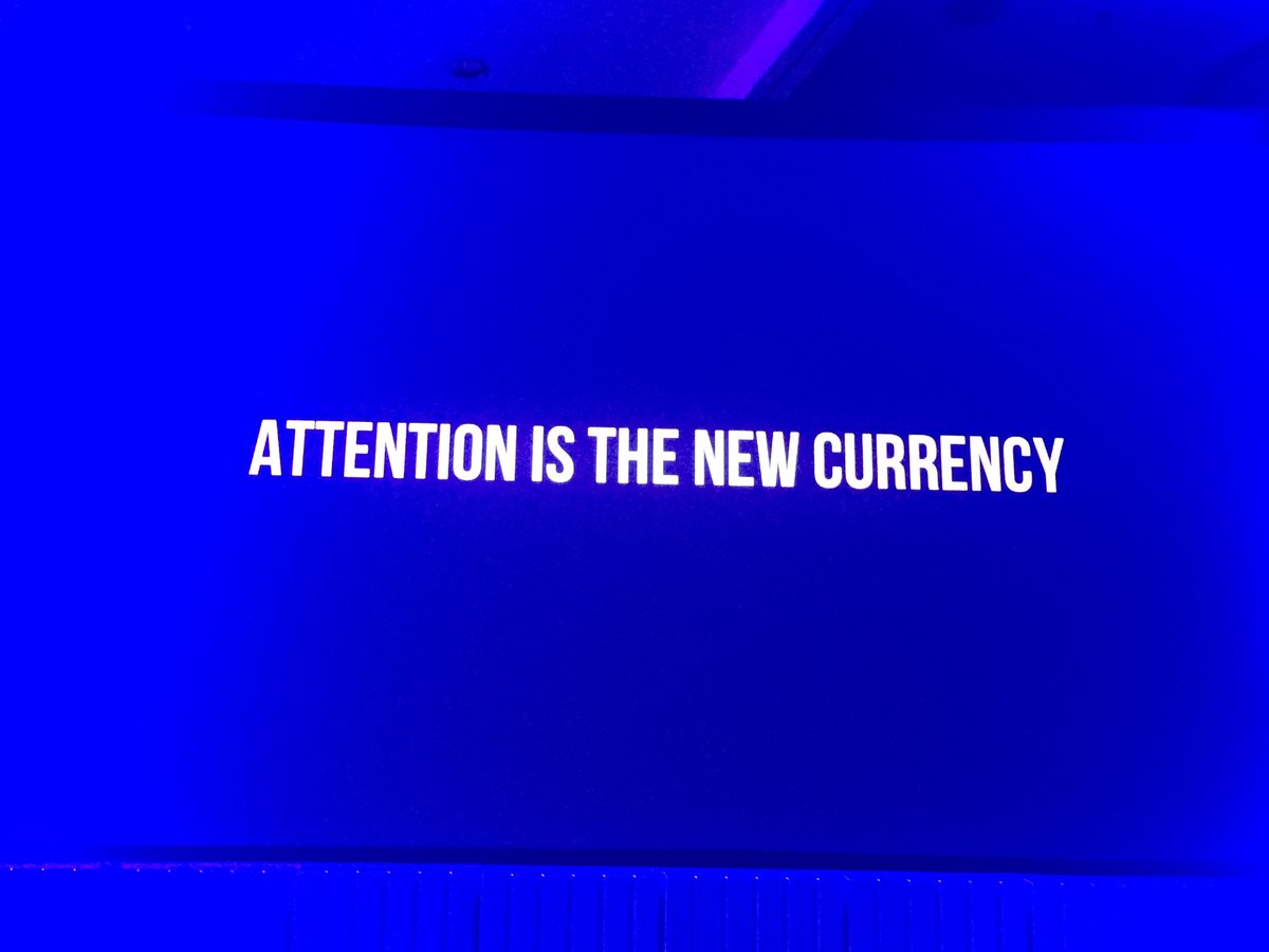 walrusnyc's tweet photo. Content that earns people's attention is what makes $. Great presentation from @MDLZ's Laura Henderson #adtech2016 https://t.co/Bkk5EypNnw