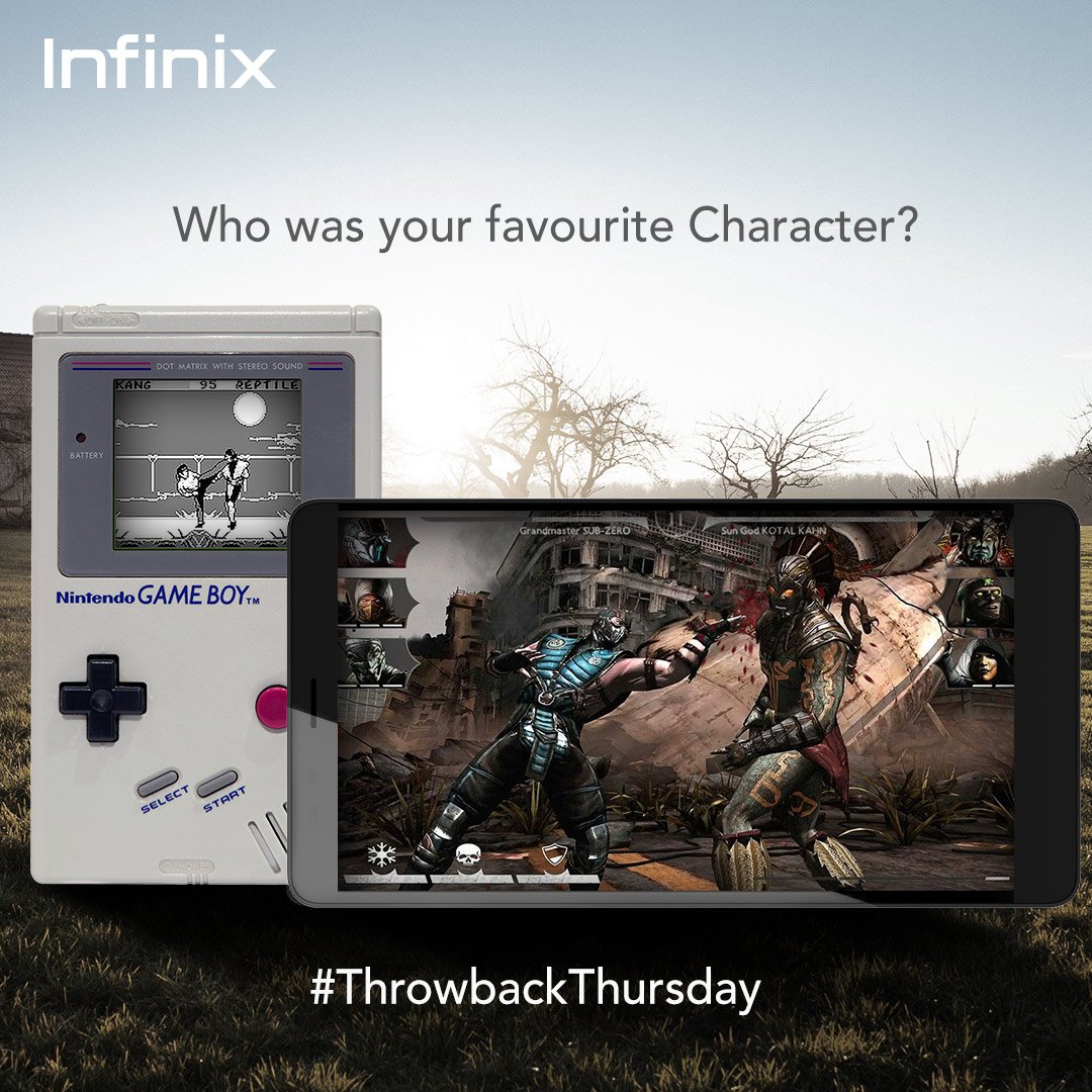 #InfinixThrowbackThursday Remember how Gameboy was such a huge part of our lives growing up! Who was your favorite Mortal Kombat character?