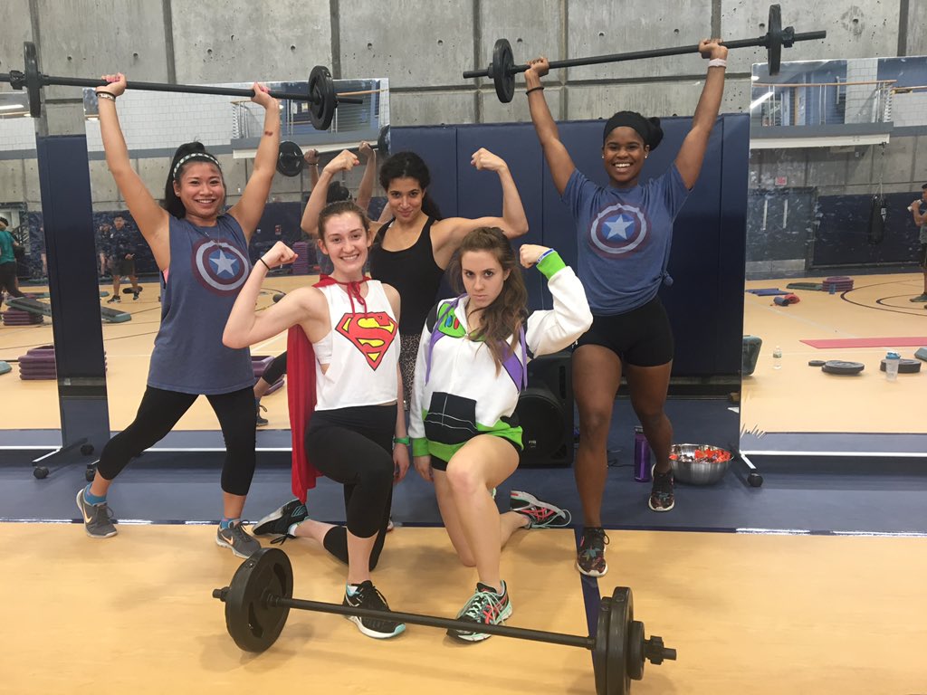 sam_uncertified's tweet photo. @LesMills #BODYPUMP99 launch & costume party was awesome! #GirlsWhoLift #Superheroes https://t.co/wbw5VRxz0K