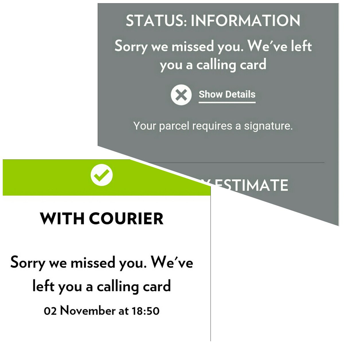 m22ekk's tweet photo. Oh @YodelOnline 100% record of never making a delivery, AND lying about it! @wigglebikeshop pls use someone else #noparcel #nocard #IwasIn https://t.co/sxX9wuRJdB