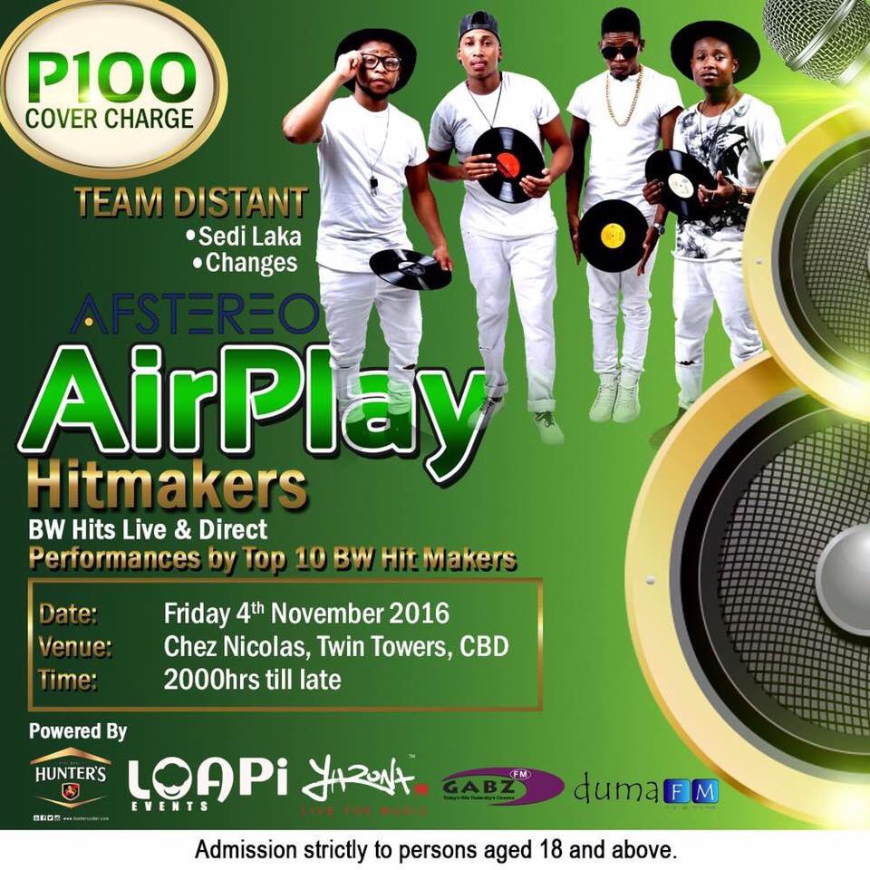 DavidMoepeng's tweet photo. And here are your #AFSTEREOhitmakers performing THIS FRIDAY at Chez Nicolas!! #TeamDistant #HuntersCider #NothingButTheHits https://t.co/GWt1jWYjeK