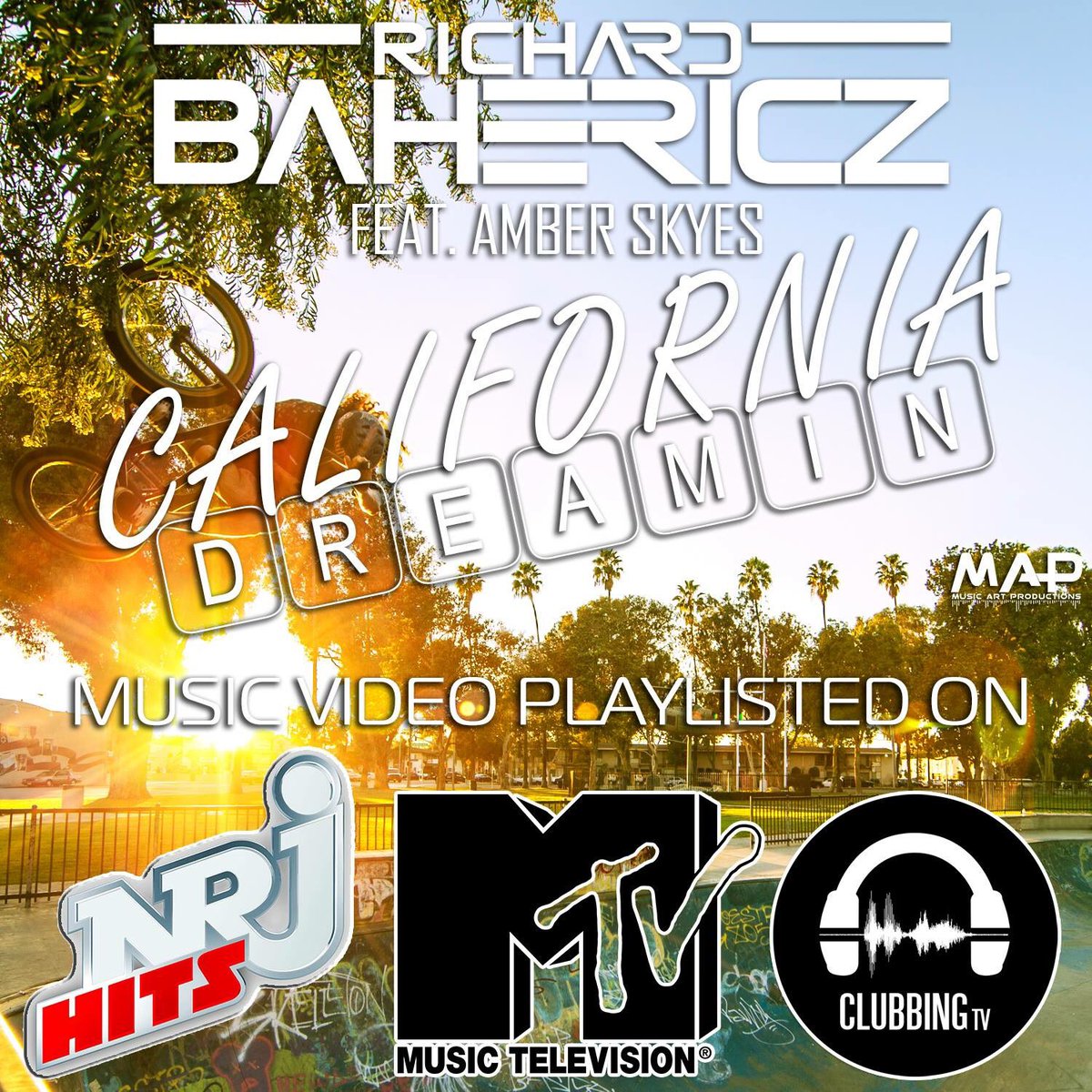 RichardBahericz's tweet photo. My Clip CALIFORNIA DREAMIN playlisted on @nrjhitslachaine @MTV @MTVFR @ClubbingTV
#bahericz #map #13map @_AmberSkyes_ https://t.co/0MYy6JMXpR