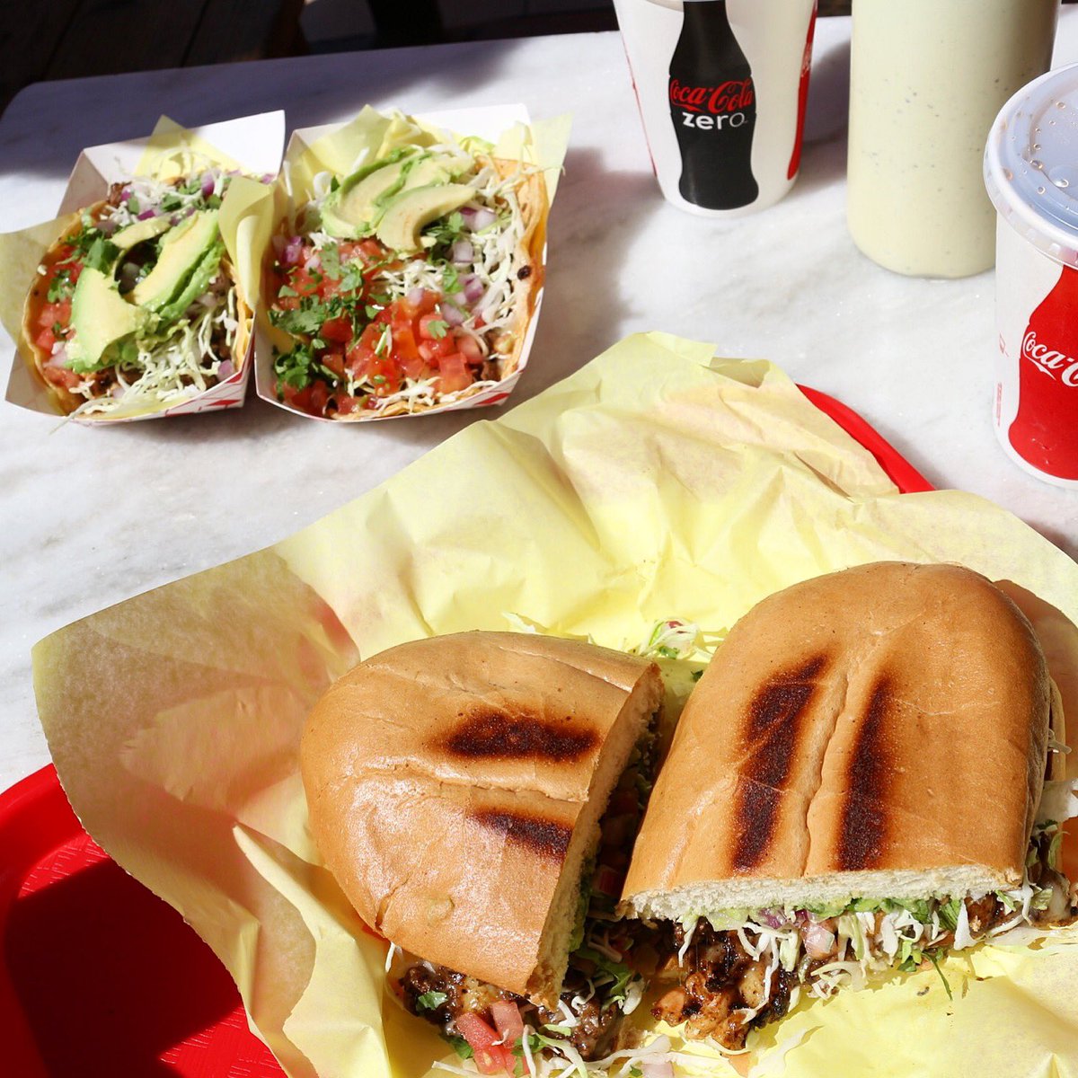 MikesTacoClub's tweet photo. Torta & Tacos with Mike. #OceanBeach #OB #SanDiego #YouStayHungrySD #EatSanDiego #OBPier #OceanBeachSD #Torta #Tacos #MikesTacoClub https://t.co/5MDlexOjxr