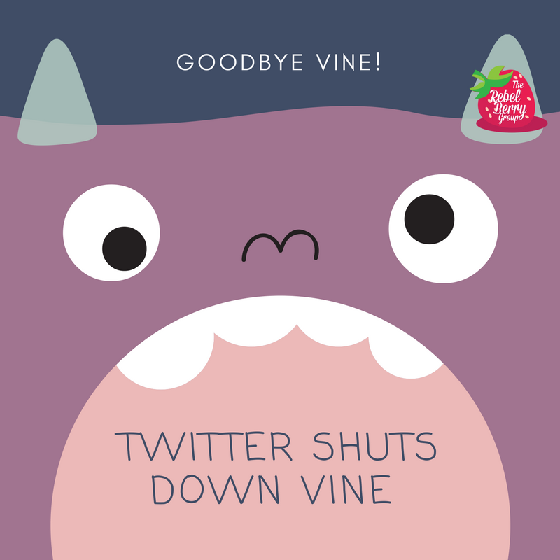 RebelBerrySMM's tweet photo. NEWS! #Twitter shuts down video platform #vine! Goodbye old friend. https://t.co/ev3aHQd1Fc https://t.co/himod4JpTc https://t.co/vyeYaF8x47