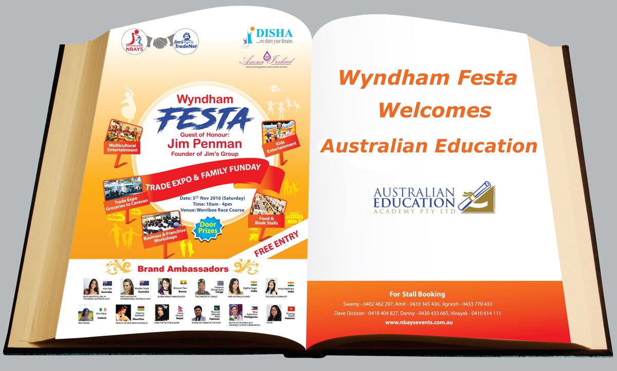 nbaysitsolution's tweet image. #WyndhamFESTA welcome Australian Education Academy for supporting us 
nbaysevents.com.au