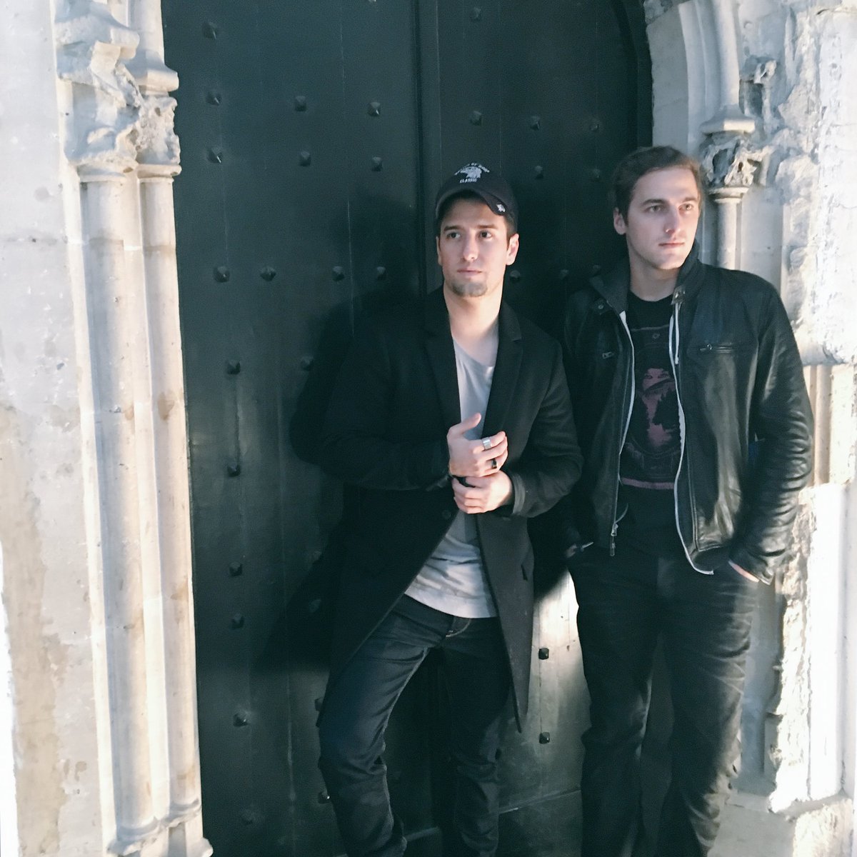 <a href="/HeffronDrive/">Kendall Schmidt</a> and I having a super casual...super chill pose in front of an old door in Italy haha. Love ya bro...Happy Birthday