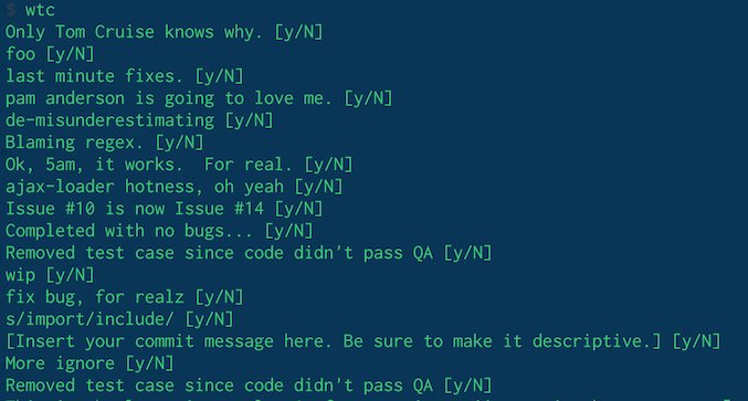goodcat's tweet photo. Wrote this script to generate random commit messages on `$ wtc`. https://t.co/tmL5HopCSo I'M PUSHING. #github https://t.co/vSXvITF3pb